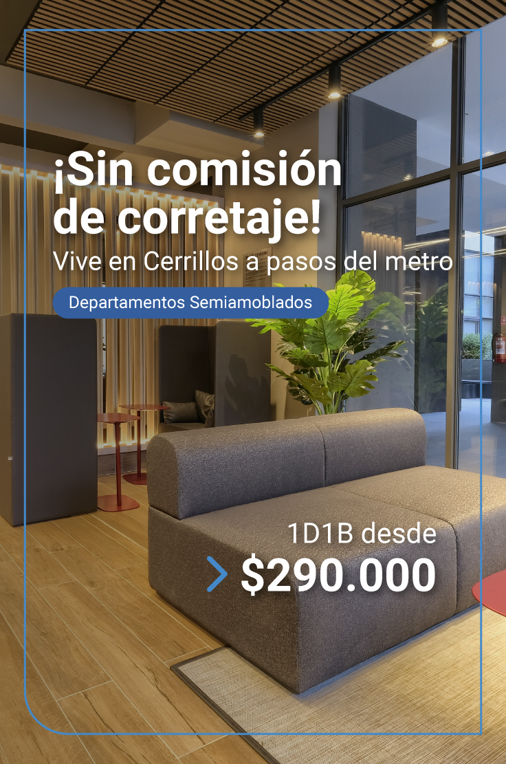 arrienda en cerrillos buzeta sin comisión de corretaje departamentos semiamoblados